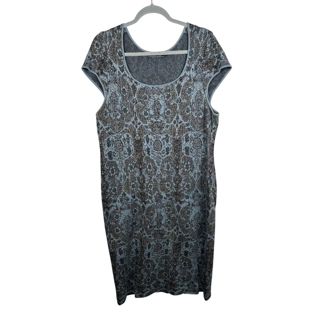 Peruvian Connection Pima Cotton Sweater Dress Printed Cap Sleeve Size XL Soft